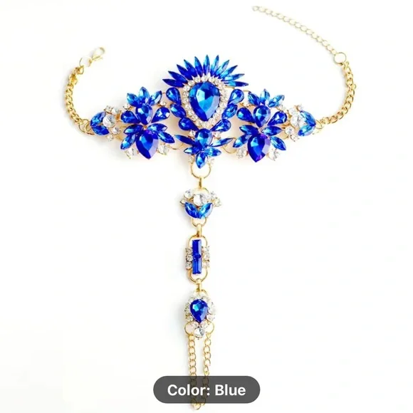 1pcs Exaggerated Personality Mitten Bracelets With Faux Gemstone AB Color - Picture 9 of 9